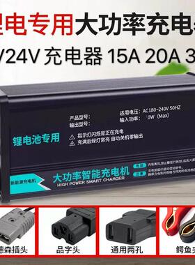 12V24V20A磷酸铁锂电池充电器14.6V30A29.2V15a电动推高车堆高机