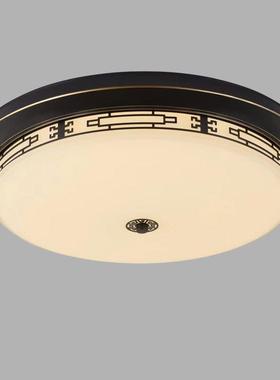 阳吸顶灯新中式卧室灯具室书T001门房圆形玻璃灯外台过道走廊厅入