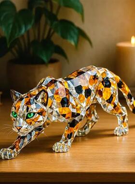 跨境新品 Crystal Animal Sculptures水晶动物雕像桌面摆件装饰品