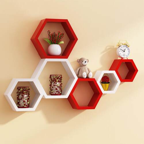 Hexagonal wall-mounted diamond-shaped creative grid wall dis