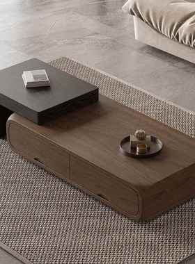 古风意伸缩茶几28575小厅户型胡桃木现代家客组合式简约电用视柜