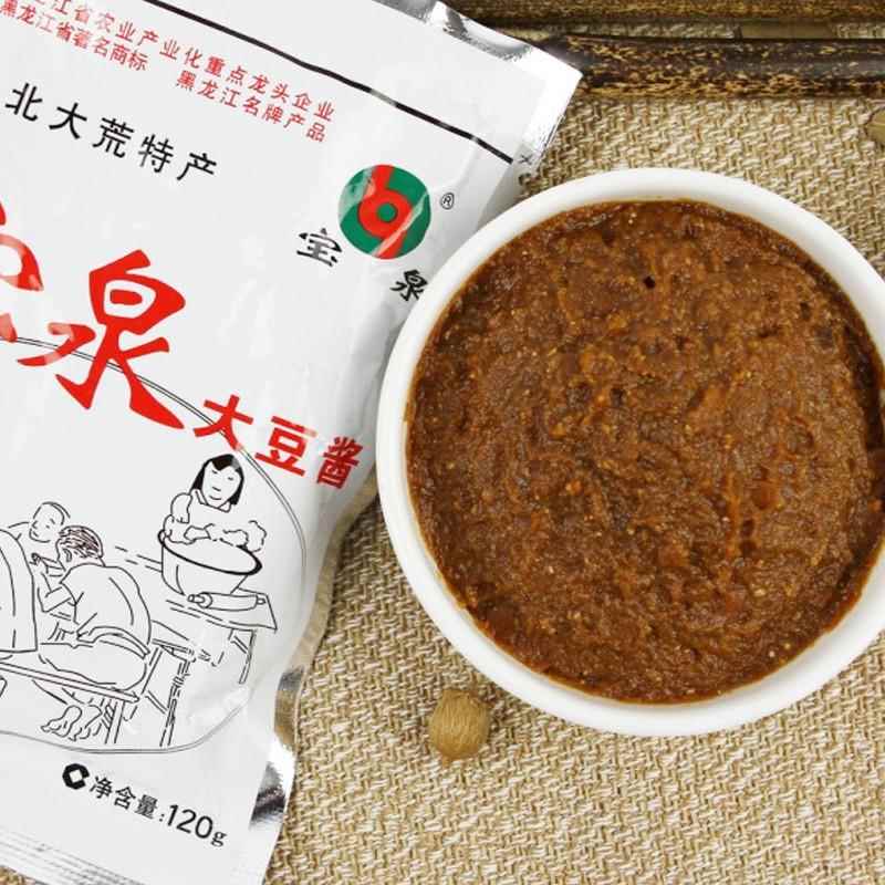宝泉岭大豆酱120g整箱60袋包装东北特产大豆瓣酱黑龙江黄豆酱包邮