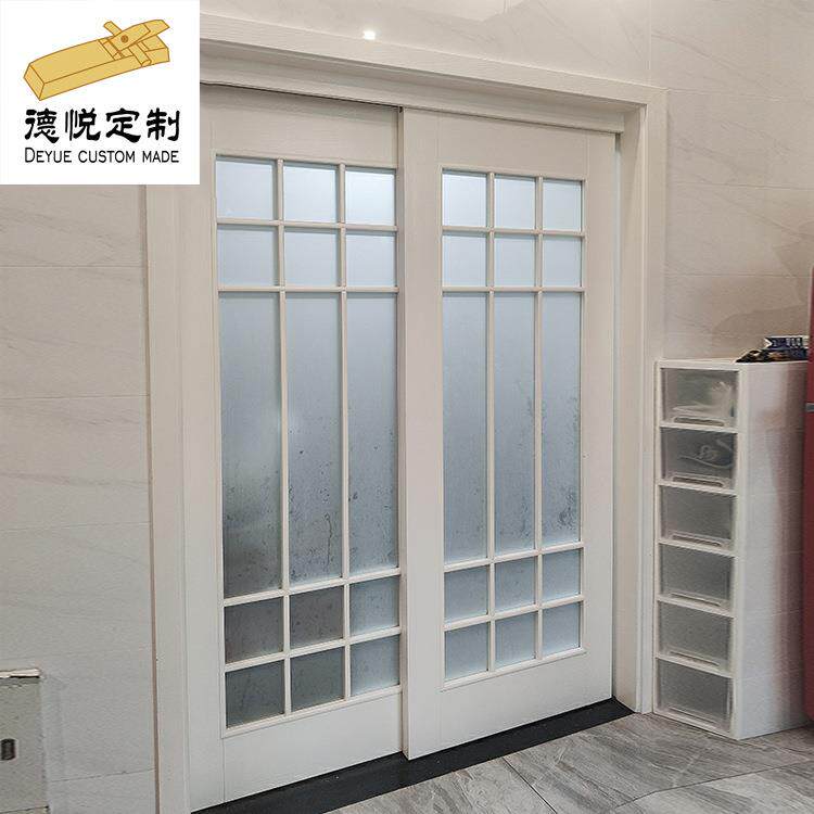 阳台折叠移门家用实木推拉门卫生间PVC门厨房玻璃门