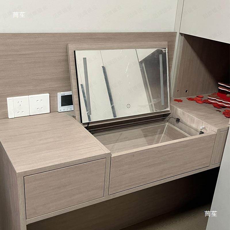 子台式翻盖883梳妆台镜镜可隐藏尺寸l灯ed带桌面化妆子