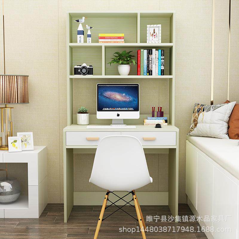 家用经济型学生小书桌带书架组合简易办公桌电脑桌台式电脑散热桌