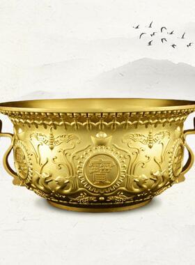 直销新款纯铜聚宝盆摆件铜雕客厅家居玄关店铺办公室工艺品礼品铜