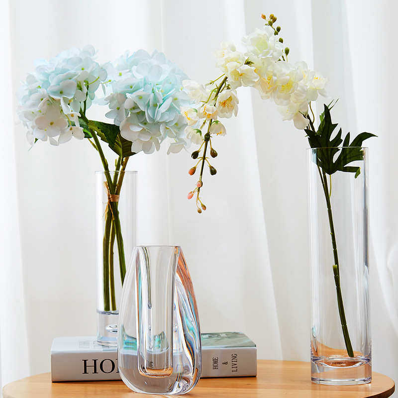 北欧创意ins风格透明小号花瓶干花摆件 单支细口插花餐桌桌面装饰,家居饰品,花瓶,淘宝优惠券,粉丝福利购,淘宝优惠卷