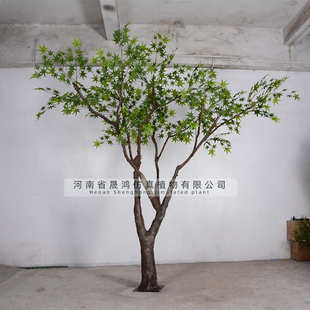 绿树枫树户外大型定制树摆件盆景定做仿真假盆栽植景观树枫杨批发