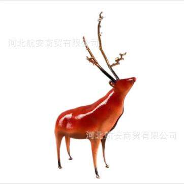 现代简约创意梅花鹿摆件样板房售楼处桌面电视柜动物工艺品软装