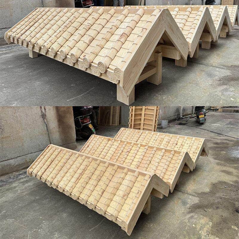 东阳木雕彷古实木檐门头古建筑中式门跛脚飞檐户外斗拱天篷