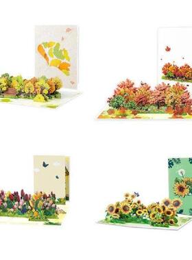 Popup Flower Greeting Card with Envelope for Birthday