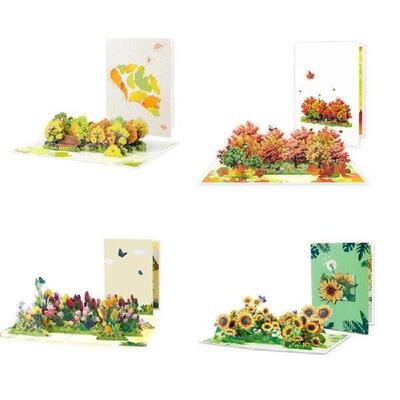 Popup Flower Greeting Card with Envelope for Birthday