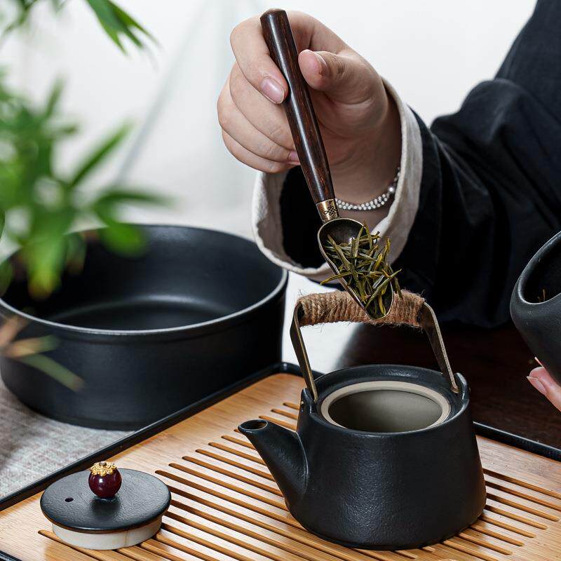 黑陶功夫茶具套装全套家用办公室茶壶茶杯简约盖碗茶叶罐整套茶盘