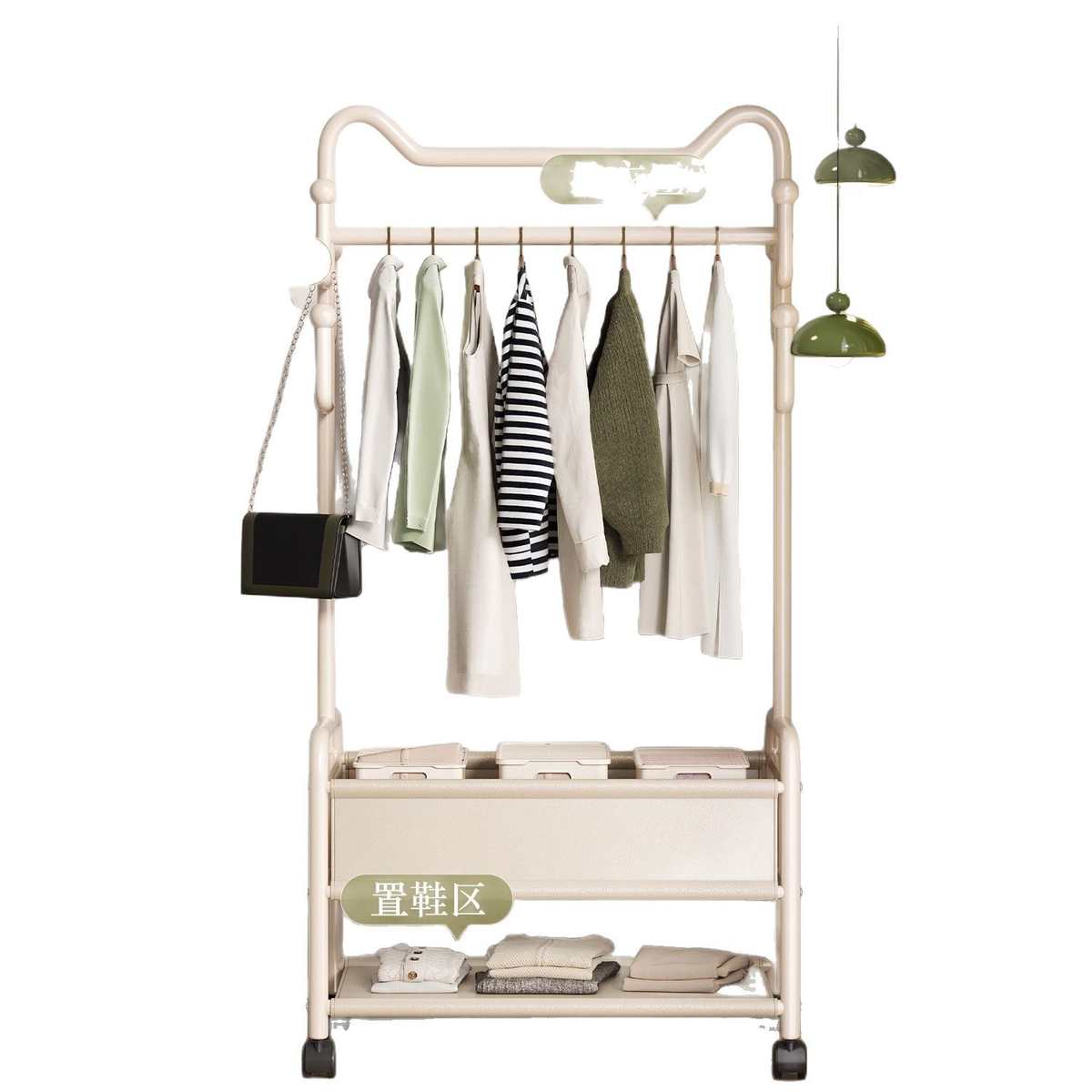 衣帽架落地卧室挂衣架室内轻奢晾衣架家用多功能宿舍收纳衣服挂架