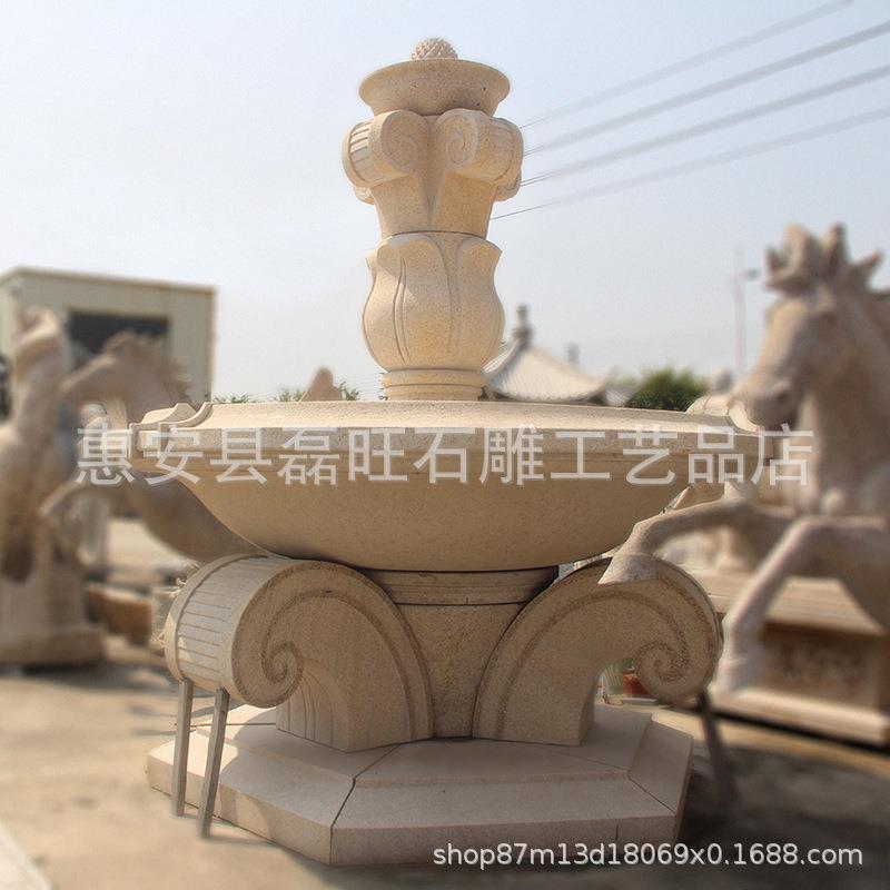 锈石石雕喷泉 家用小型石雕喷泉水景摆件 酒店广场汉白玉雕刻喷泉