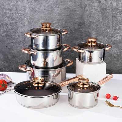 不锈钢锅具套装套件外贸货源pots加厚cookware厨具汤锅炊具