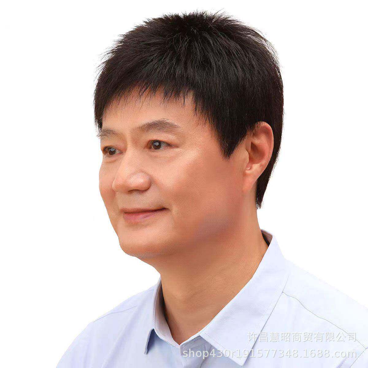 新款直销假发男短发韩版帅气中老年头套高温丝平头寸头发长直发整