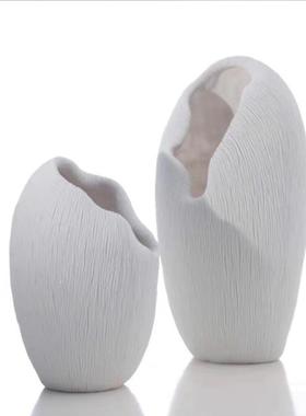 北欧极简创意家居客厅餐桌家居装饰珊瑚纹树脂花瓶高级收纳盘摆件