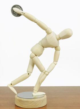 梧桐木人创意原木活动磁铁木人人物造型装饰磁铁木人磁性木偶人