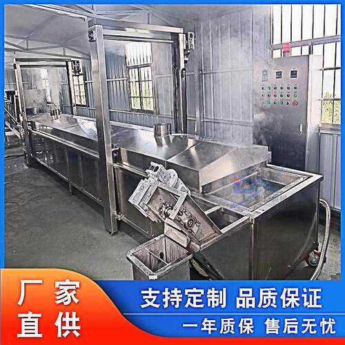 商用全自动虾尾连续油炸机 薯片薯条油炸流水线 小鱼仔油炸生产线