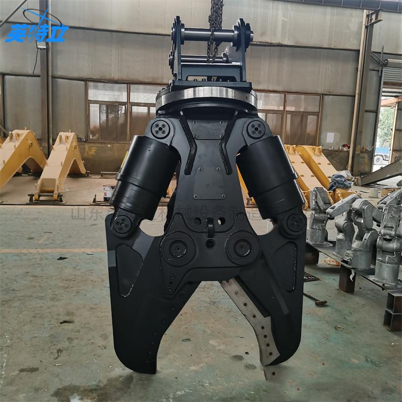 挖机属具双缸鹰嘴剪360度旋转液压剪刀工程钩机旋转拆卸铁轨剪