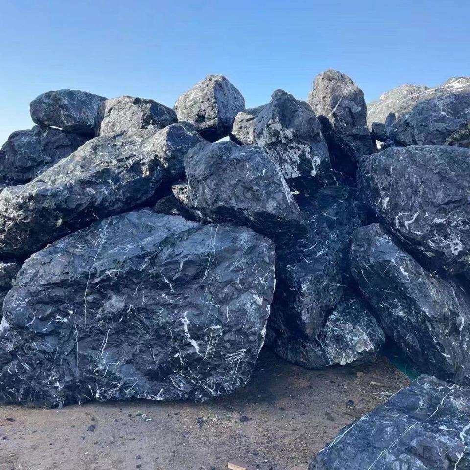 公园黑山石景观石原石组合假山造景摆件厂家现货大量现货