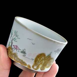 复古手绘杯子可养开片粗陶品茗杯功夫茶具陶瓷茶杯茶盏汝窑主人杯