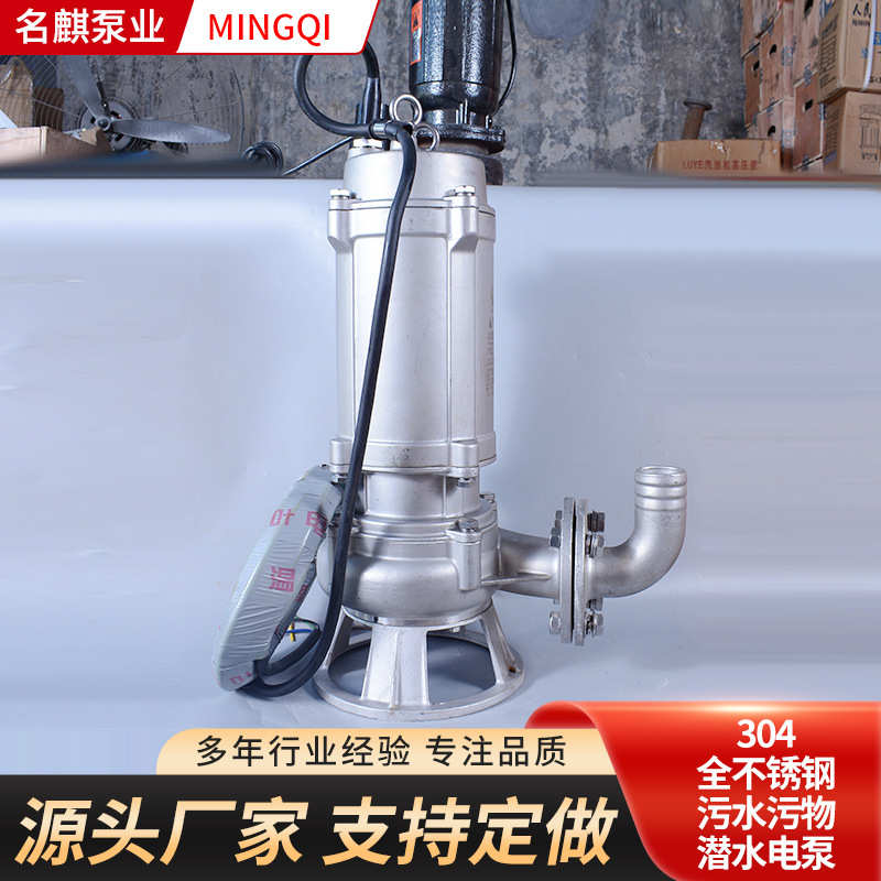 现货供应高扬程污水泵潜水排污泵 304全不锈钢污水污物潜水电泵
