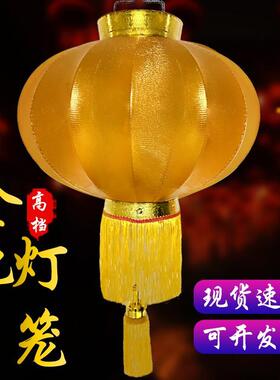 高档金色灯笼圣诞节商场超市布置金布黄色灯笼挂饰