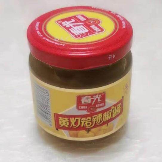 春光黄灯笼辣椒酱下饭酱拌面超特辣蒜蓉黄椒酱瓶装