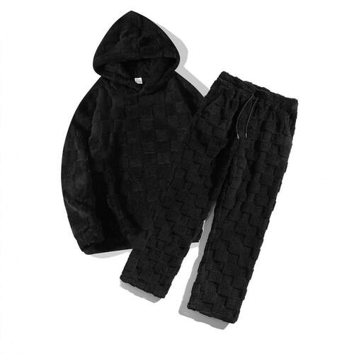 Men Fall Winter Hooded Fleece Sweatshirt Heavyweight Hoodie
