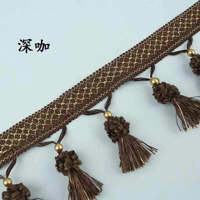 柯桥窗帘花边 厂家直销批发 家纺辅料 手工吊穗 冰箱巾铜珠草莓