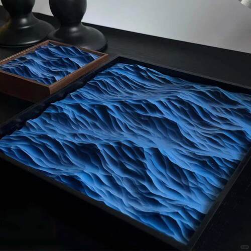 小海艺术治愈系风景波浪卧室蓝色挂画 画水景简约客厅大海海浪装