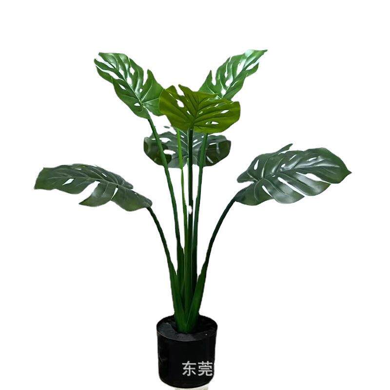 仿真龟背竹大型北欧风绿植人造绿植龟背叶植物仿真龟背竹盆景