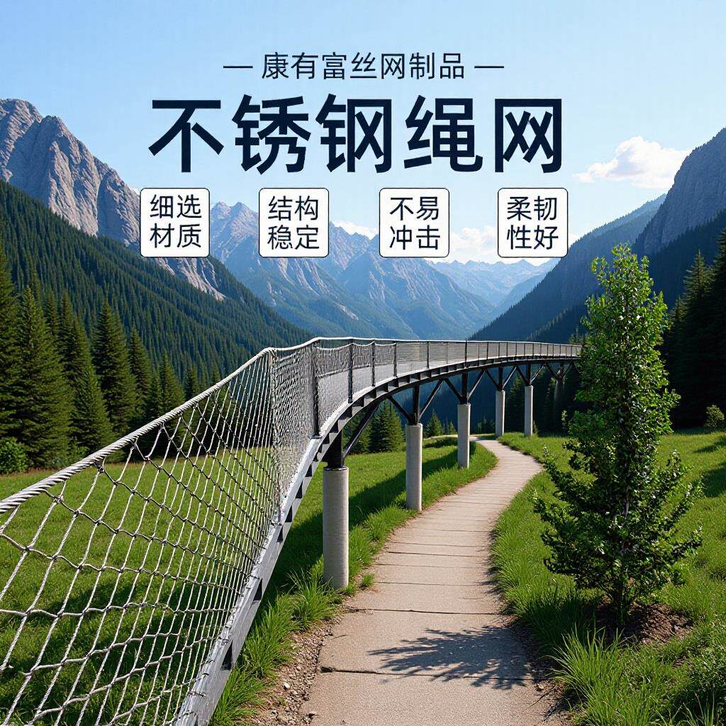 不锈钢绳网动物园防攀爬绳网鸟语园林养殖防护网卡扣编织防坠网