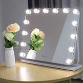 影楼灯化妆镜好莱坞卧室镜14led光单面梳妆镜带 台式 灯灯泡新款 补