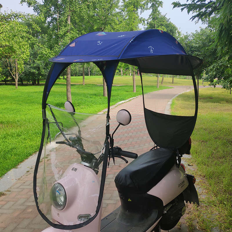 电动车车棚雨棚防雨新款加厚电瓶摩托车透明防晒挡风罩遮阳伞篷