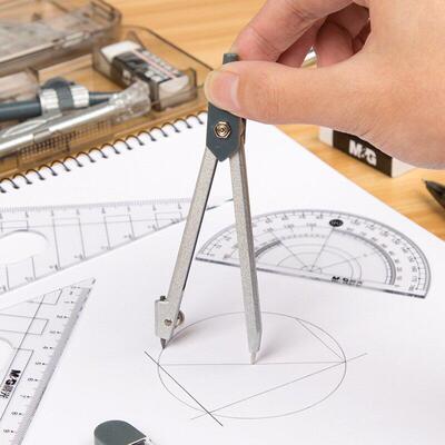 8pcs set Geometry Protractor Drawing School Eraser Compasses