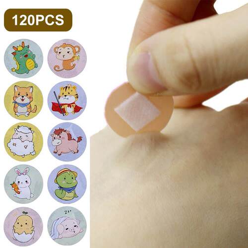 120pcs/set Children Kids Cartoon Cute PE Round Band Aid Patc