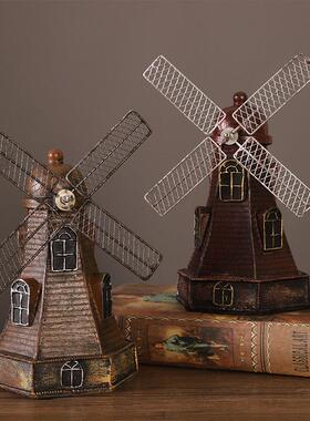 创意荷兰覆古风车客厅桌面摆件书架装饰品服装店铺柜子置物架摆设