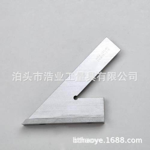 加宽底座角尺 长短边DIN875/II 100X70不锈钢45度平口带座角尺