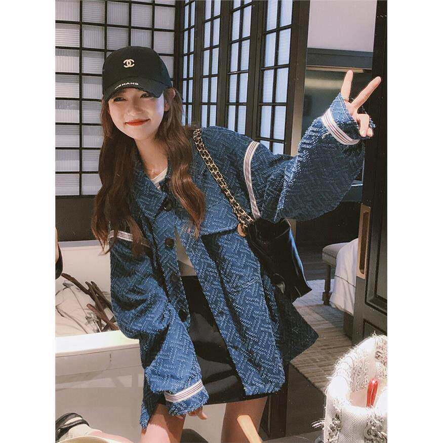 2026春秋季新款港式复古小众设计感衬衫宽松小香风女牛仔夹克外套