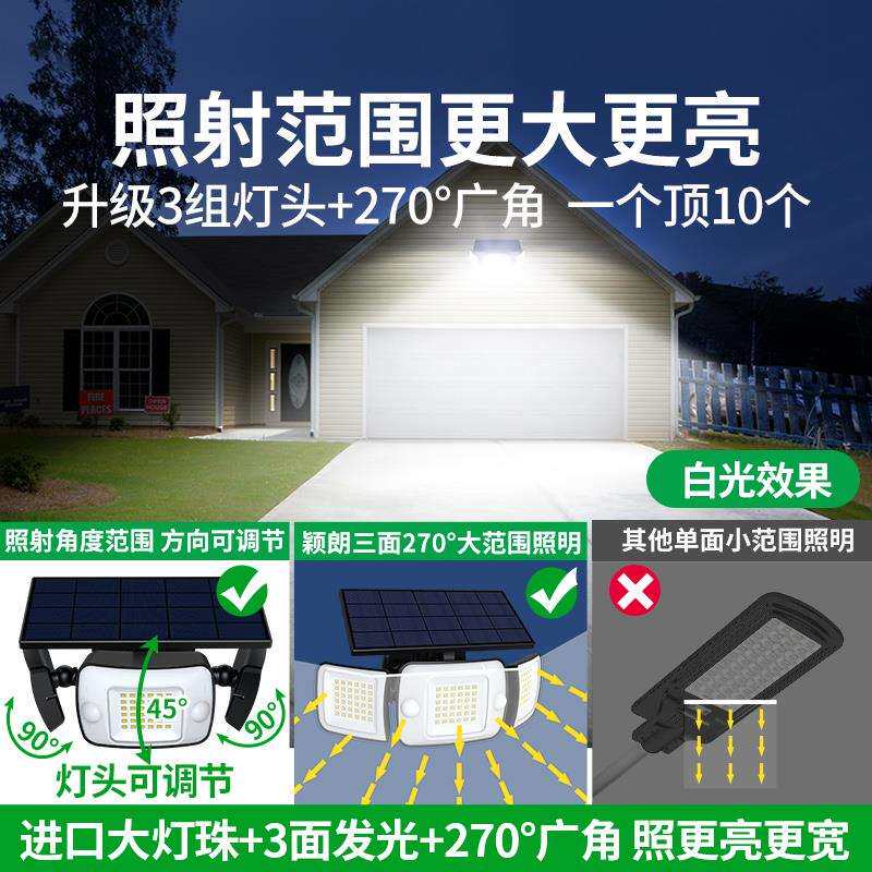 太阳能庭院围墙壁灯院子露台照明花园景观暖黄灯户外防水洗墙灯