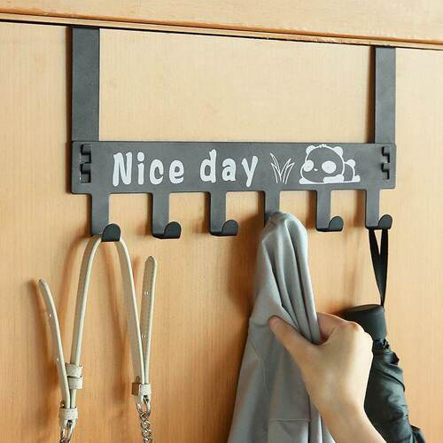 No-drill over-the-door hook storage rack, wall-mounted cloth