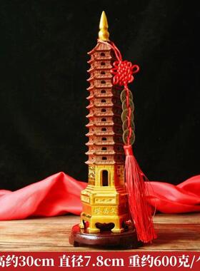 纯铜文昌塔摆件纯铜十三13层9九层黄铜大号文峰塔办公桌饰品