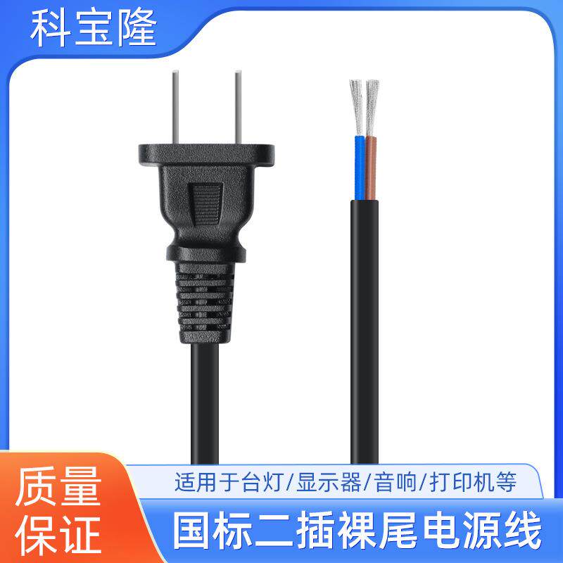 国标两插电源线0.5 0.75平方插头带线2芯家用电器电线连接线