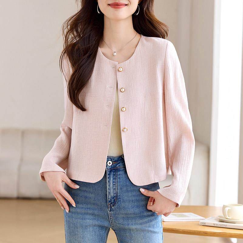 小香风西装外套春秋装女2025新款薄款开 衫短款小个子春季上衣外