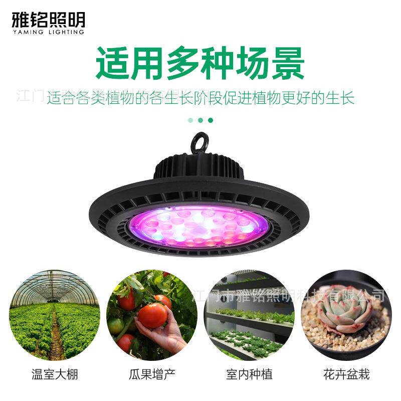 跨境UFO飞灯大叶棚LED生JTO长灯200W育碟苗瓜菜果透风散热植物补