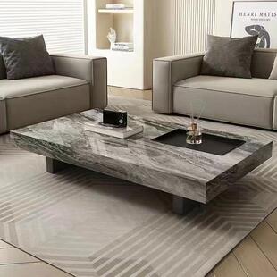 岩板新款 小户型极简长方形客厅家用现代茶几轻奢高级大理石 意式