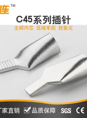 中连 接线端头 C45系列接线鼻针型鸭嘴型铜鼻子 C45铜管片形端子